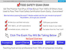 Tablet Screenshot of foodsafetyexamcram.com